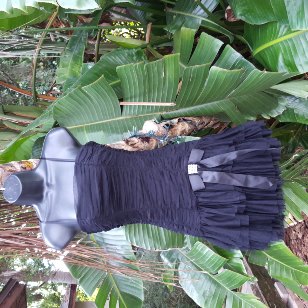 Blondie nites  dropwaist  corset dress with large bow